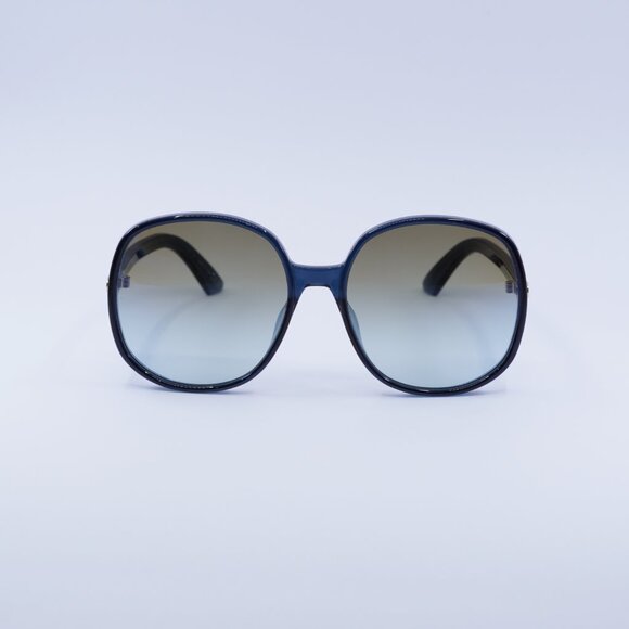 Dior DDOLL R1U 30C6 Sunglasses Blue Round Frame, Khaki Gradient Lenses